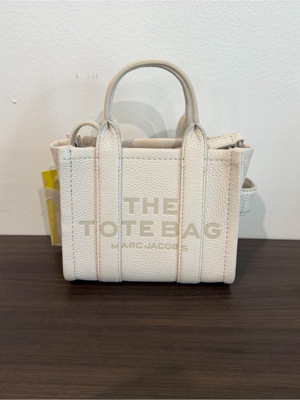 Marc Jacobs Mini Tote in Off-White with Pale Gold Logo
